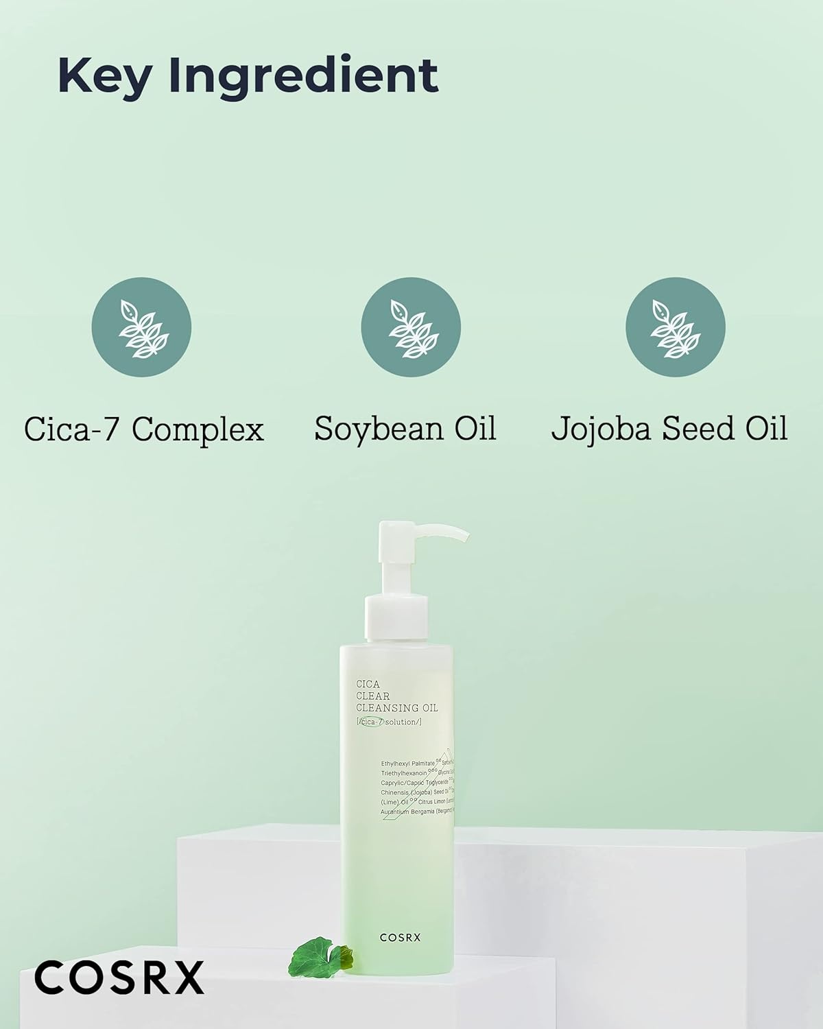 image:imageCOSRX Pure Fit CICA Cleansing Oil for Sensitive Skin 676 fl oz Light Weight Makeup Remover Purifying Centella CICA7 Complex Jojoba seed oil
