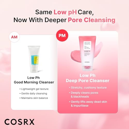 image:imageCOSRX Red Rice Pore Cleansing Duo Low pH Deep Cleanser amp Peel Shot Blackhead Remover Face Exfoliator amp Pore Minimizer with Red Rice amp Inositol