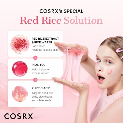 image:imageCOSRX Red Rice Pore Cleansing Duo Low pH Deep Cleanser amp Peel Shot Blackhead Remover Face Exfoliator amp Pore Minimizer with Red Rice amp Inositol
