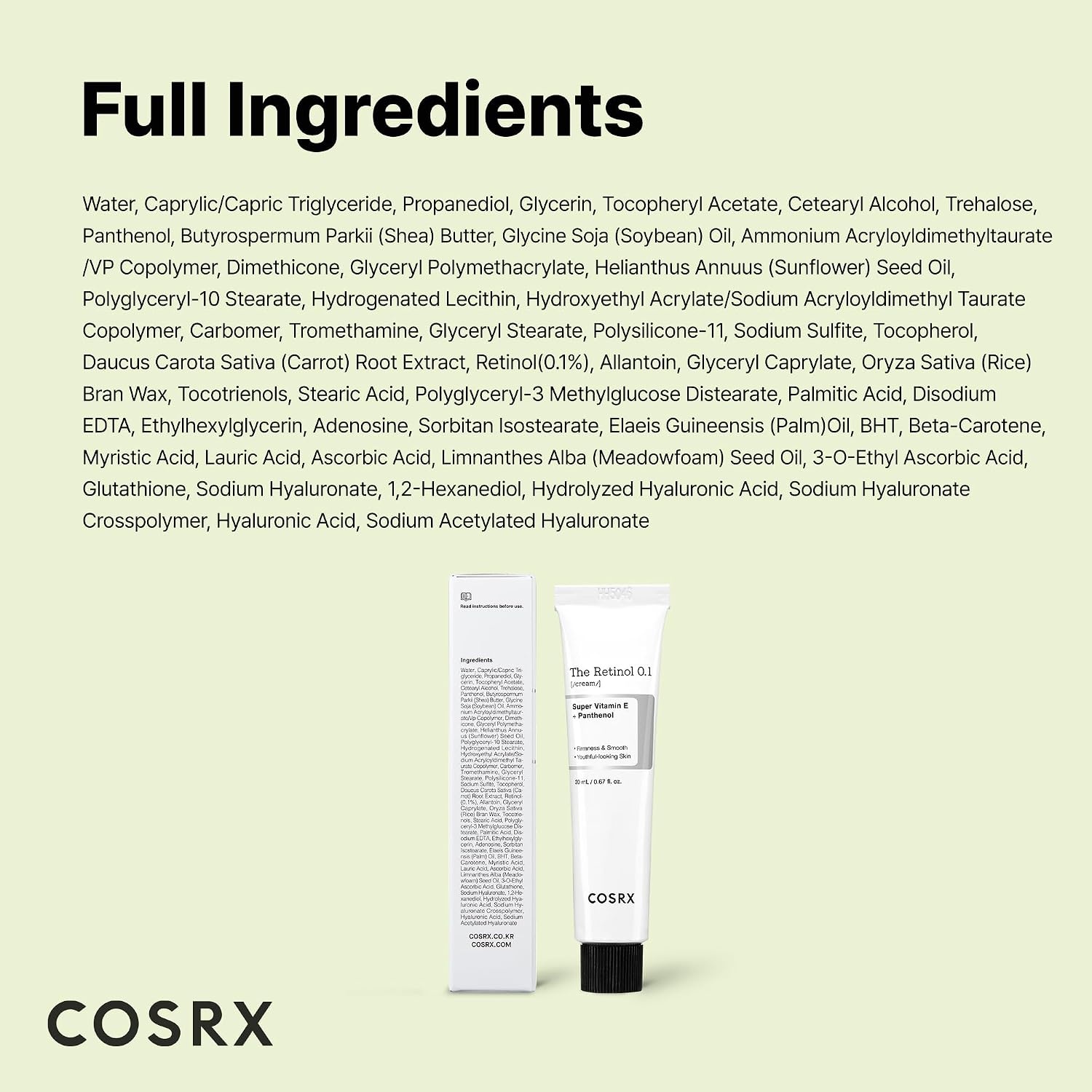 image:imageCOSRX Retinol 01 Cream AntiAging Eye amp Neck Cream 067 floz Retinoid Treatment to Firm Skin Reduce Wrinkles Fine Lines Signs of Aging Gentle Daily Korean Skin Care