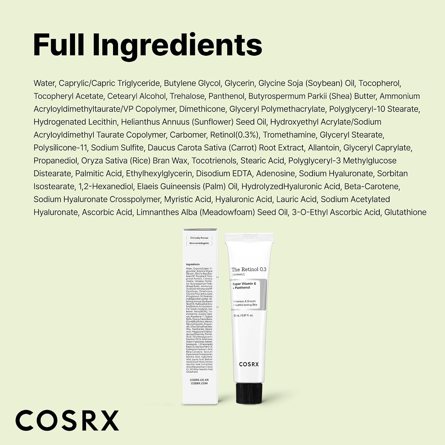 image:imageCOSRX Retinol 03 Cream AntiAging Eye amp Neck Cream 067 floz Retinoid Treatment to Firm Skin Reduce Wrinkles Fine Lines Signs of Aging Gentle Daily Korean Skin Care