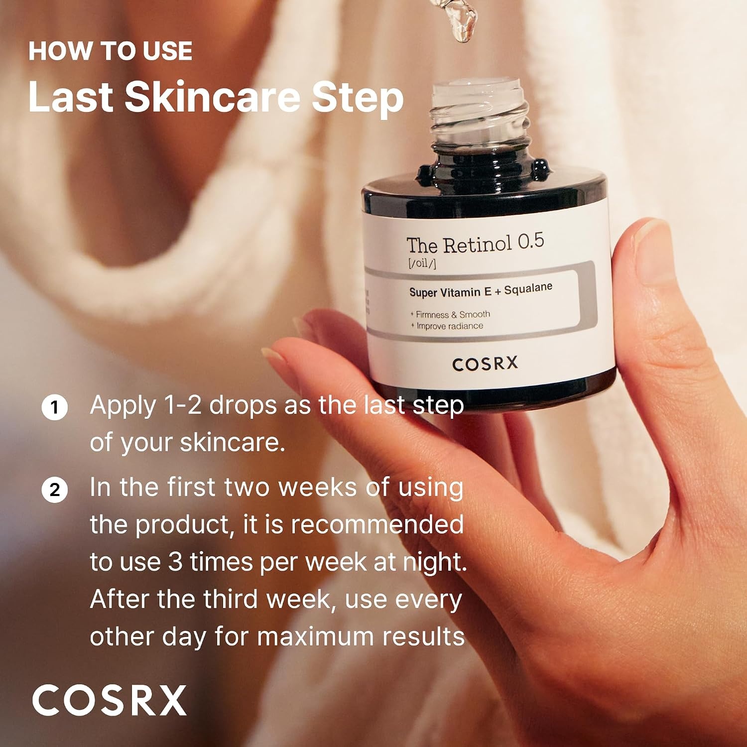 image:imageCOSRX Retinol 05 Oil AntiAging Serum Fine Lines amp Firmness067 floz Retinoid Treatment to Firm Skin Reduce Wrinkles Fine Lines Signs of Aging Gentle Daily Korean Skin Care