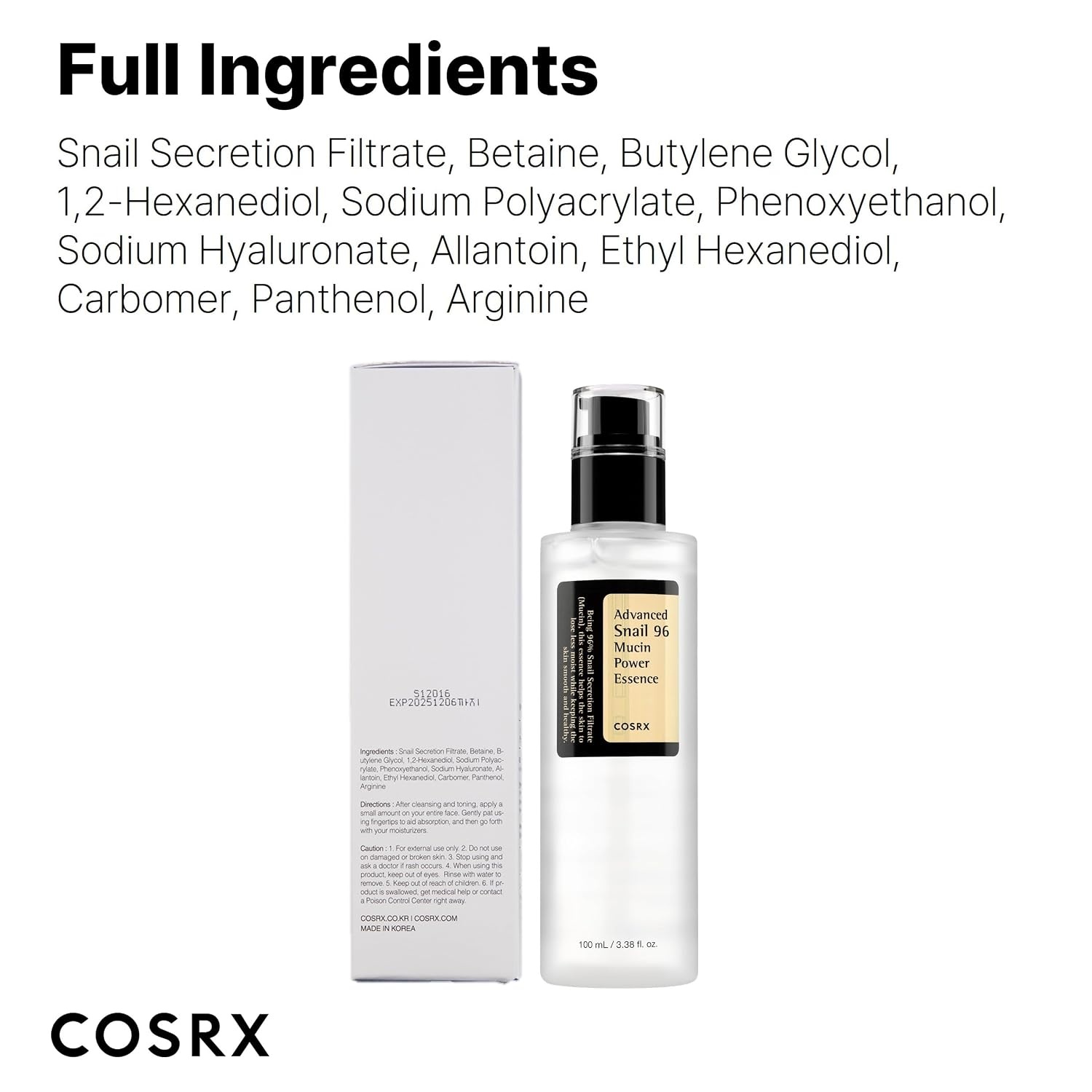 image:imageCOSRX Snail Glow Booster Duo Snail Mucin 96 Power Repairing Essence 338 floz Miniature 6X Peptide Skin Booster Serum 1 floz