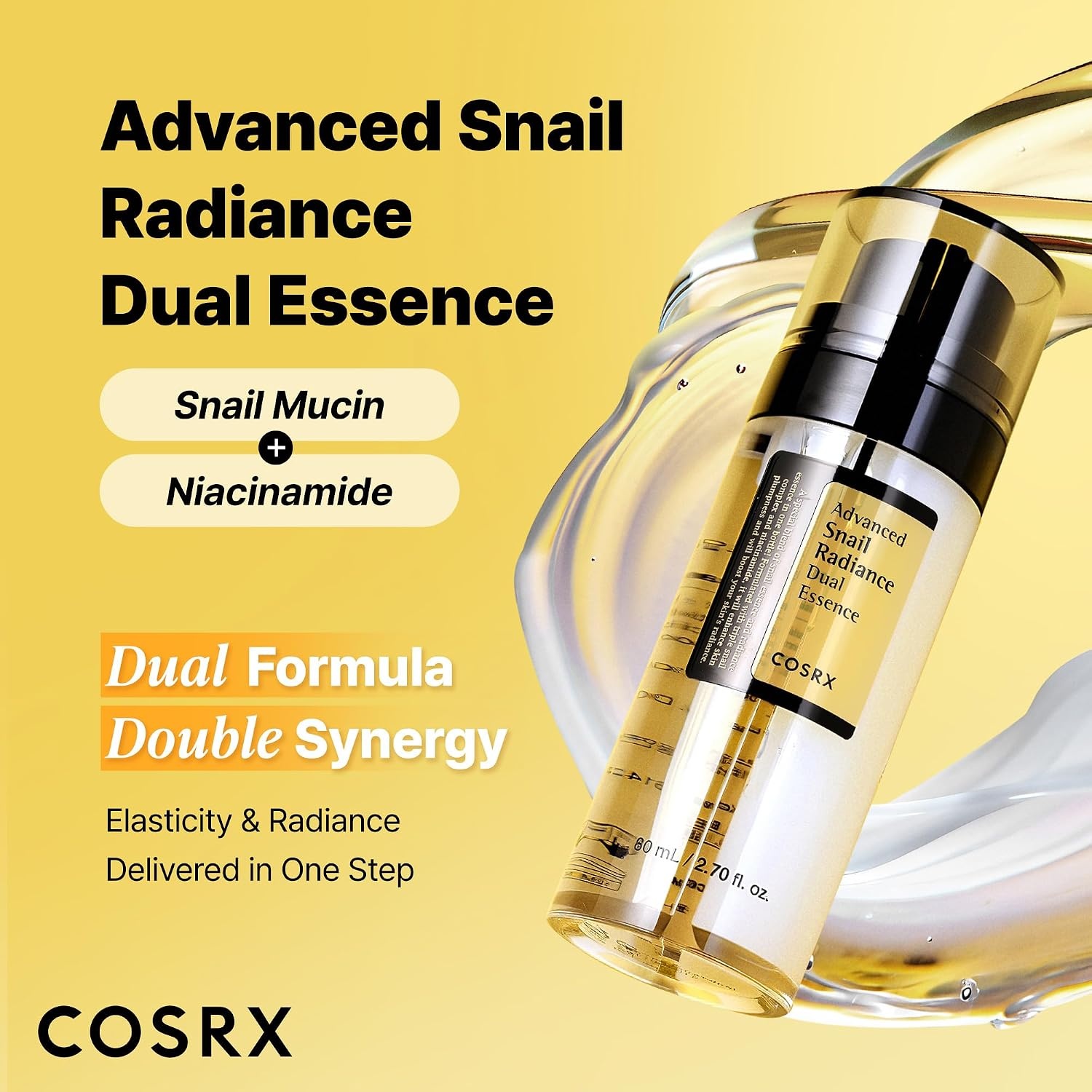 image:imageCOSRX Snail Mucin 74 Niacinamide 5 Dual Face Serum 27 oz Antiaging Face Serum for Dull Skin Sensitive Skin Korean Skin Care