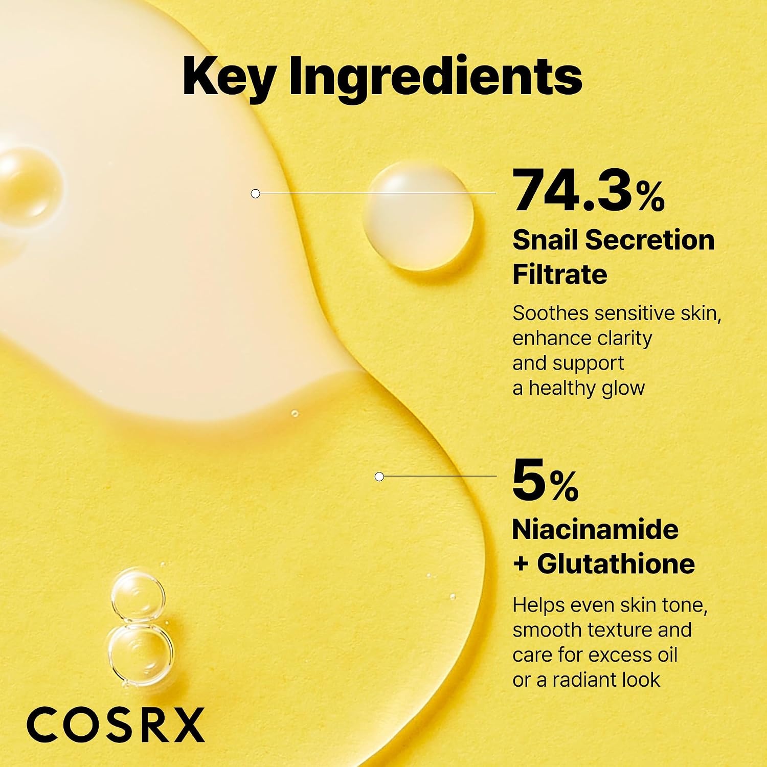 image:imageCOSRX Snail Mucin 74 Niacinamide 5 Dual Face Serum 27 oz Antiaging Face Serum for Dull Skin Sensitive Skin Korean Skin Care
