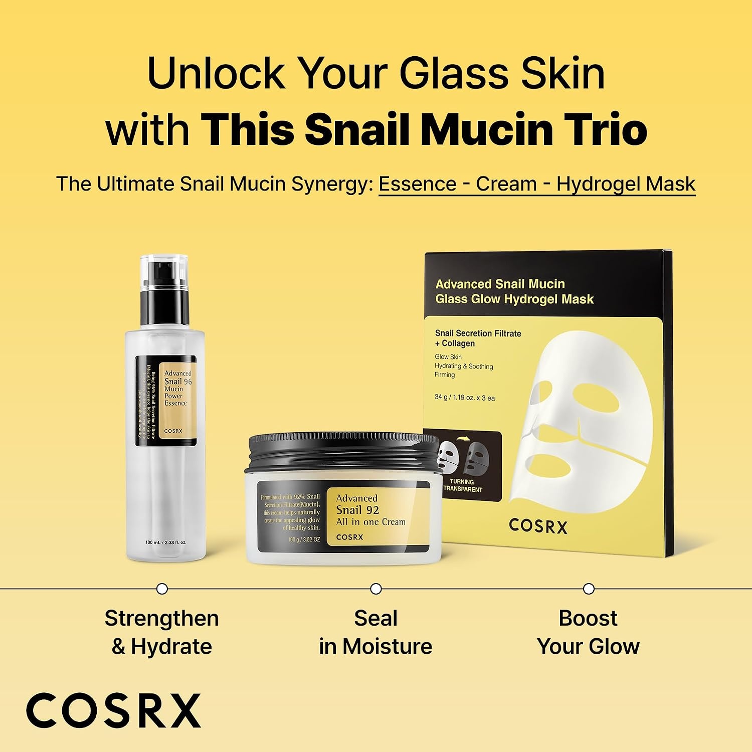image:imageCOSRX Snail Mucin 92 Face Moisturizer for Soft amp Glowy Skin 352 oz Lightweight Moisturing amp Soothing Cream for All Skin Types Korean Skin Care Korean Moisturizer Face Cream352 floz 1 Pack