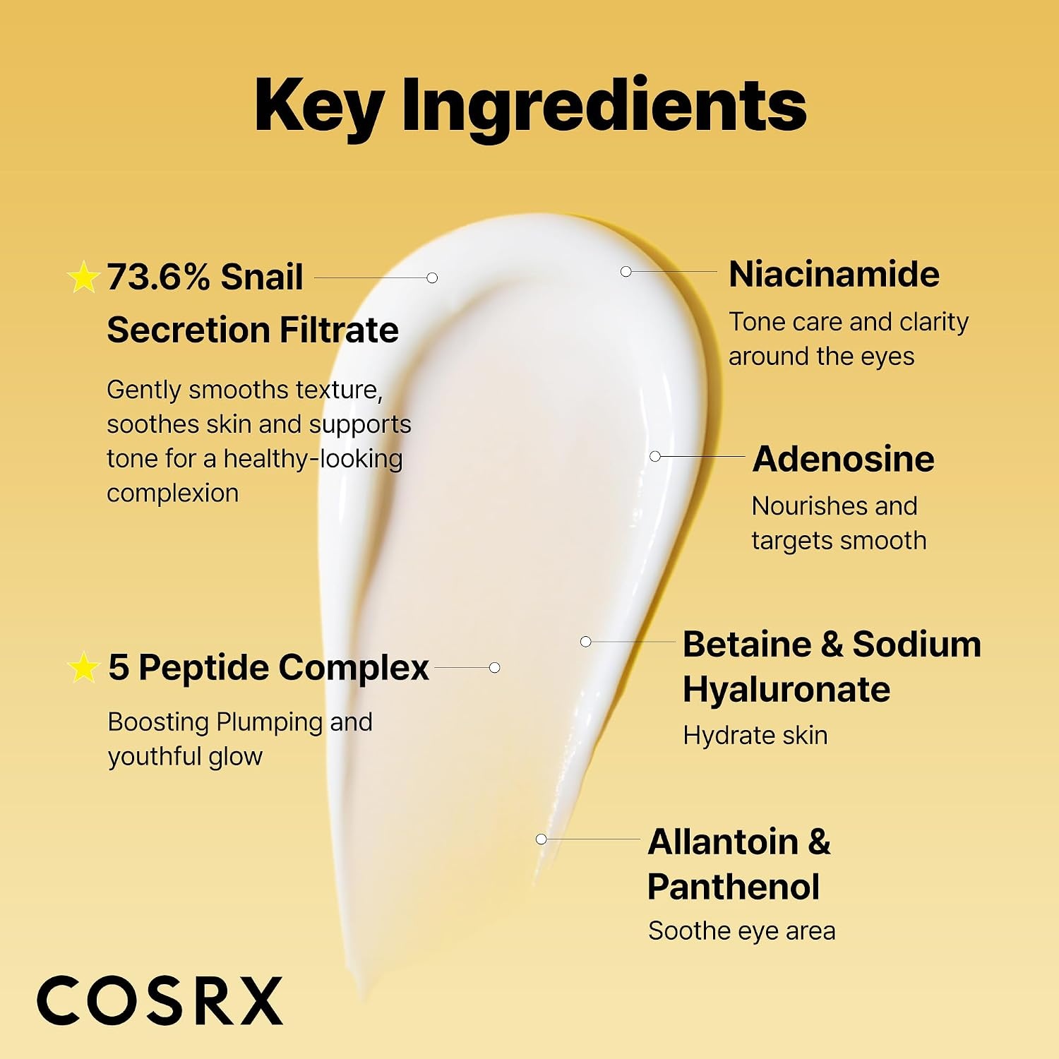 image:imageCOSRX Snail Mucin Peptide Under Eye Cream for Antiaging 084 oz 737 Snail Mucin 5X Peptide and Niacinamide Eye Care Korean Eye Cream for Dark Circles Korean Skin Care