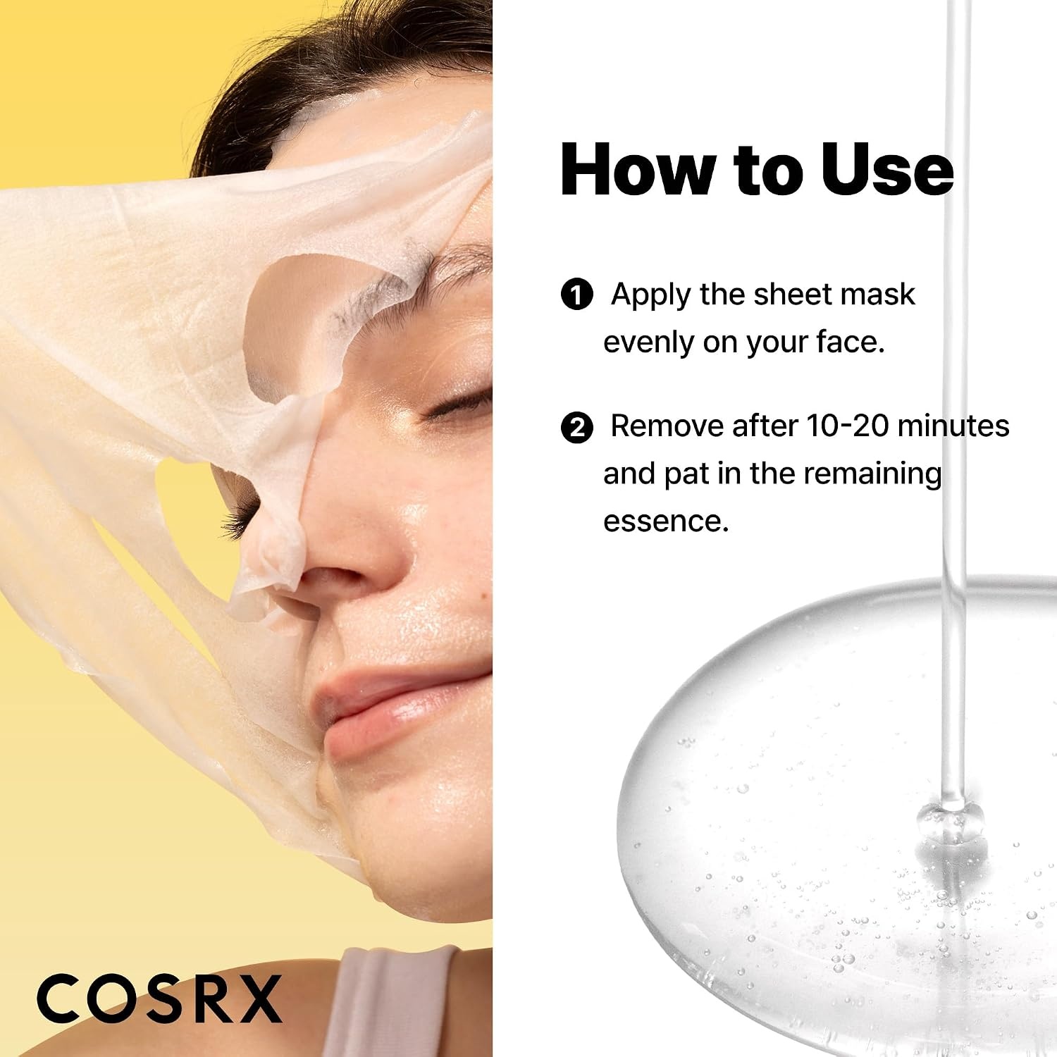 image:imageCOSRX Snail Mucin Sheet Mask 10 EA with Snail Mucin Serum Hydrating Face Sheet Masks for Dry amp Sensitive Skin Korean Face Mask for Self Care Korean Skin Care20 EA 2 Pack of 10 EA