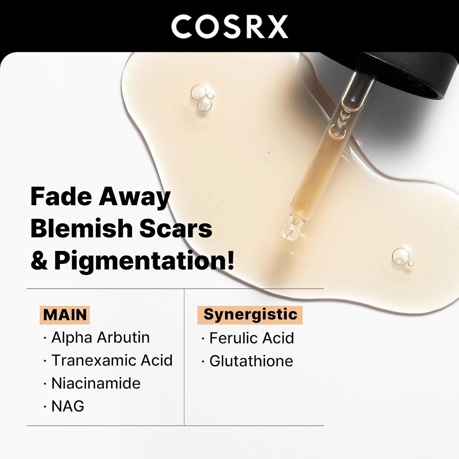 image:imageCOSRX Spotless Glow Duo 2 Alpha Arbutin Discoloration Care Face Serum 17 floz Miniature 6X Peptide Skin Booster Serum 1 floz