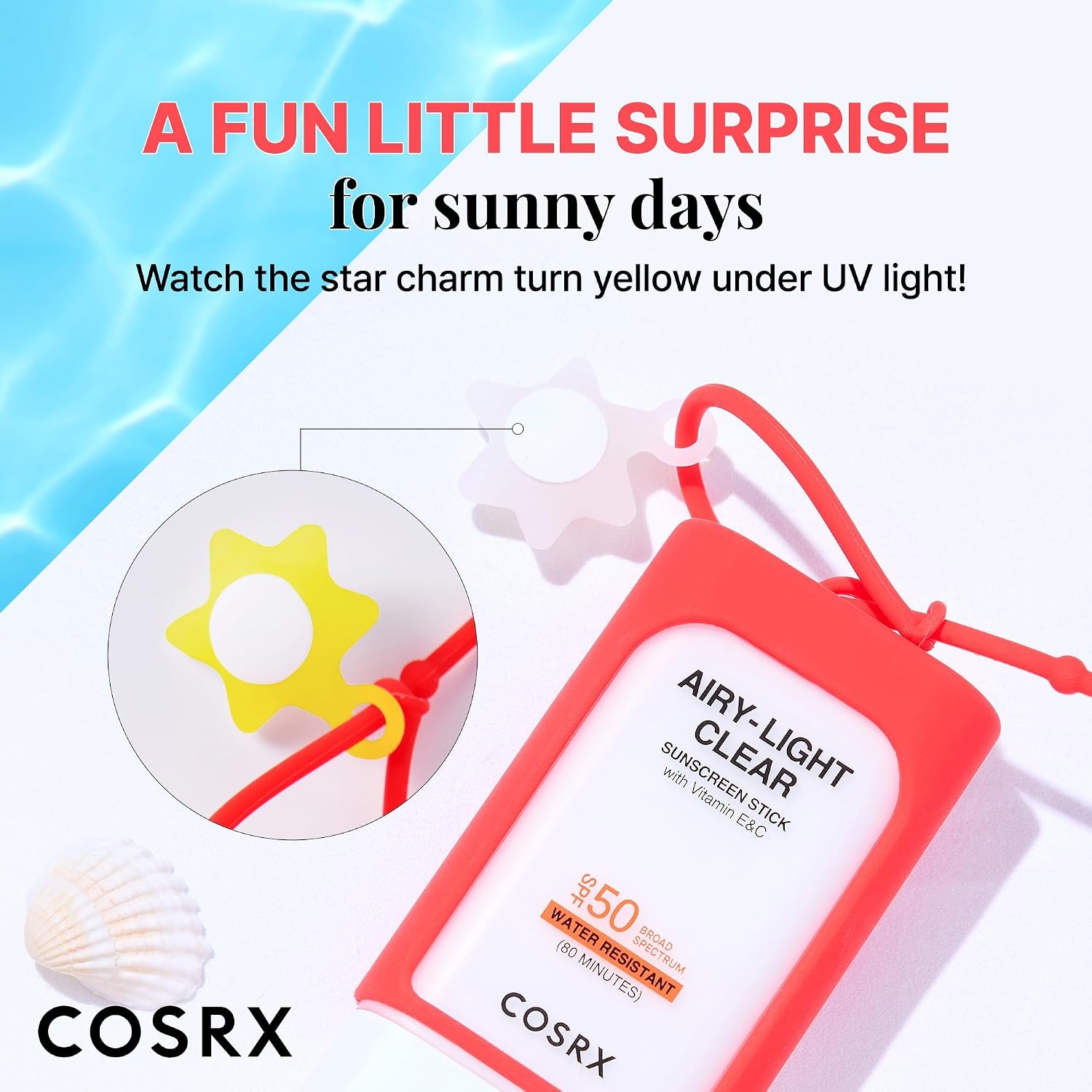 image:imageCOSRX Vitamin E Sunscreen SPF 50 Natural Glow for Oily Skin 169 fl oz Hydrating Face Sunscreen Lightweight NonSticky No White Cast Beach Essentials Travel Essentials Korean SkincareKeyring Gift Set 1 Pack