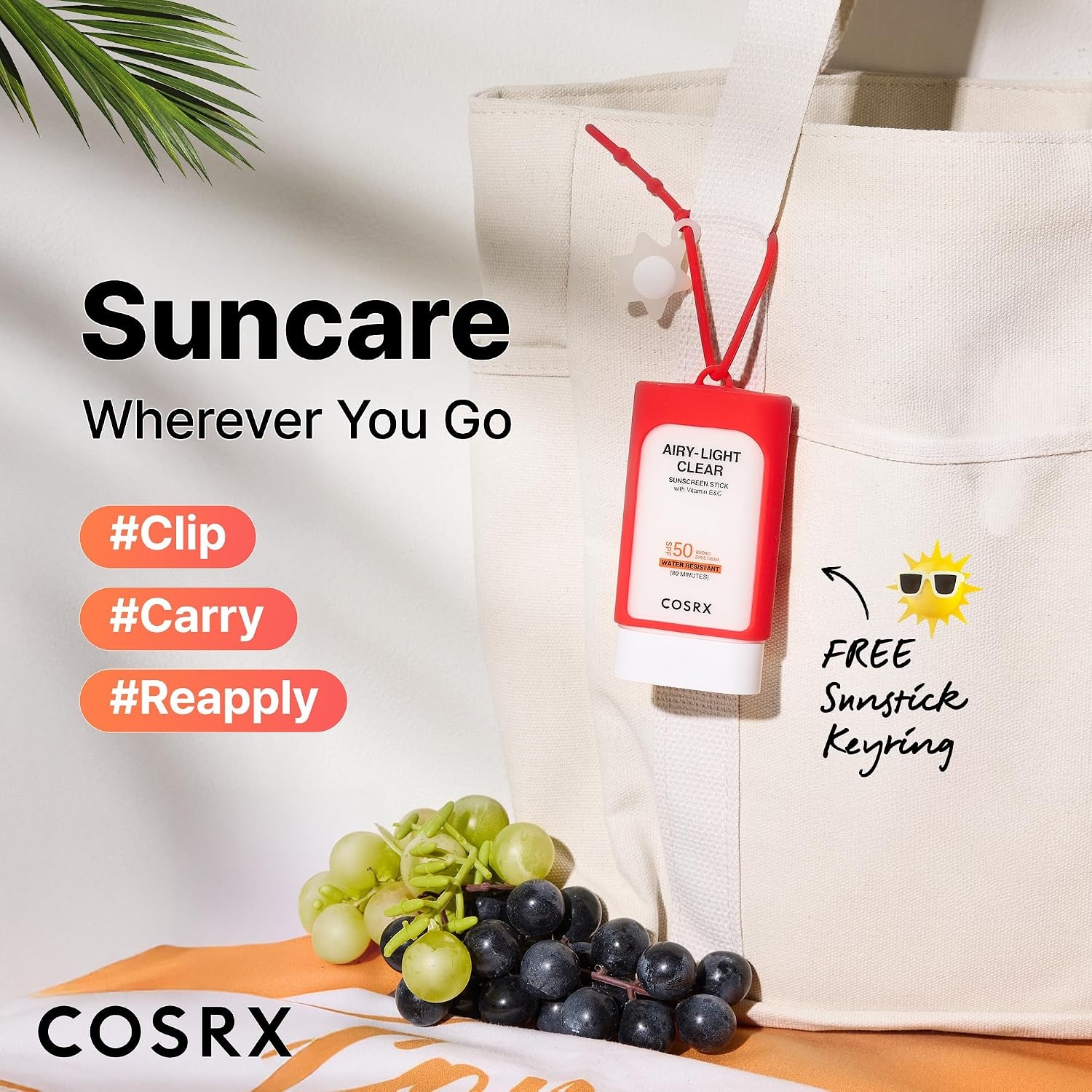 image:imageCOSRX Vitamin E Sunscreen SPF 50 Natural Glow for Oily Skin 169 fl oz Hydrating Face Sunscreen Lightweight NonSticky No White Cast Beach Essentials Travel Essentials Korean SkincareKeyring Gift Set 1 Pack
