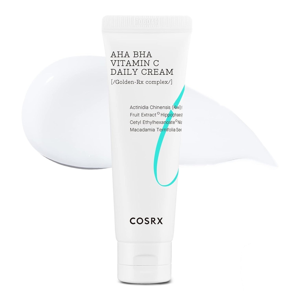 image:imageCOSRX AHA BHA Vitamin C Daily Face Cream Anti Aging Plumping 169 fl oz Brightening Hydrating Care with Fruit Extracts Skin Texture Tone Improvement Lightweight Finish Korean Skin Care