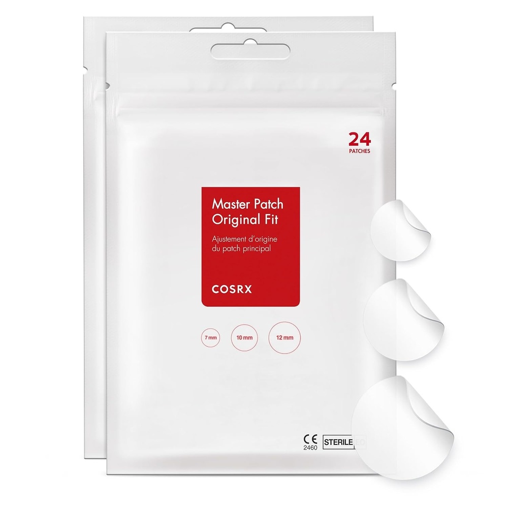 image:imageCOSRX Acne Pimple Patches Absorbing Hydrocolloid Spot 3 Size 72 Count Pimple Stickers for Blemishes and Zits Cover Absorbs Zits amp Blemish Spot Stickers for Face and Body Korean Skin Care48 Count Pack of 2