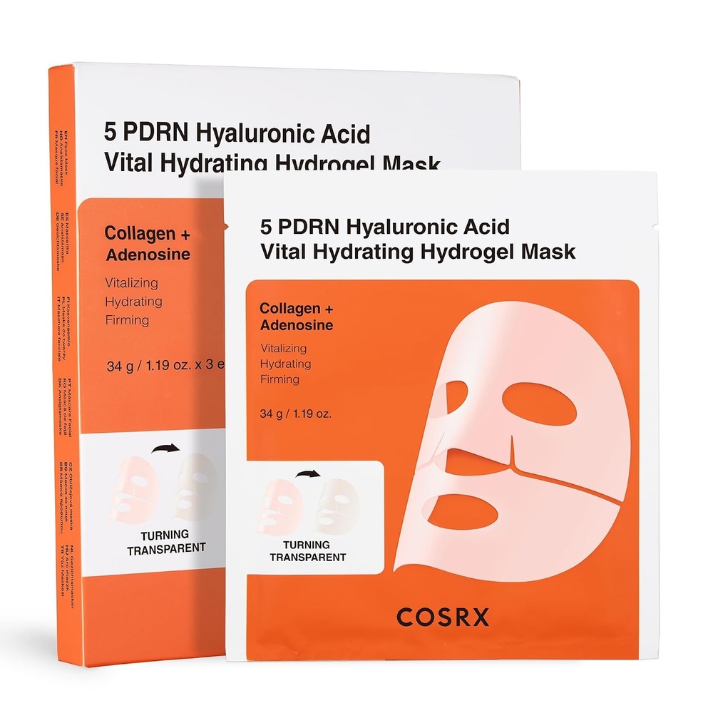 image:imageCOSRX Advanced Snail Mucin Glass Glow Hydrogel Face Masks Skincare 3 EA Collagen Face Mask Travel Essentials amp Self Care Gifts for Women Overnight Face Mask Korean Skin Care5 PDRN
