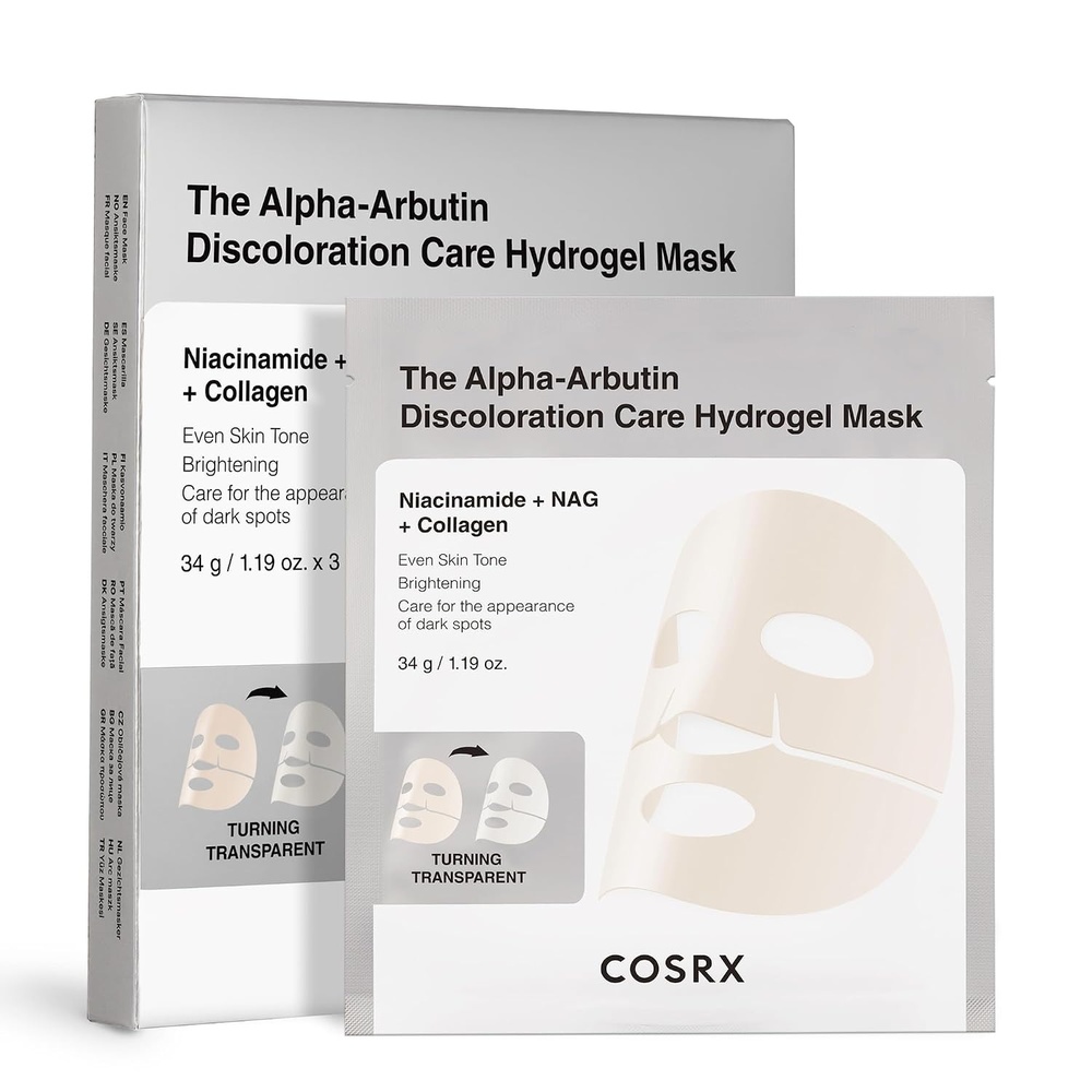 image:imageCOSRX Advanced Snail Mucin Glass Glow Hydrogel Face Masks Skincare 3 EA  Collagen Face Mask Travel Essentials amp Self Care Gifts for Women Overnight Face Mask Korean Skin CareAlphaArbutin