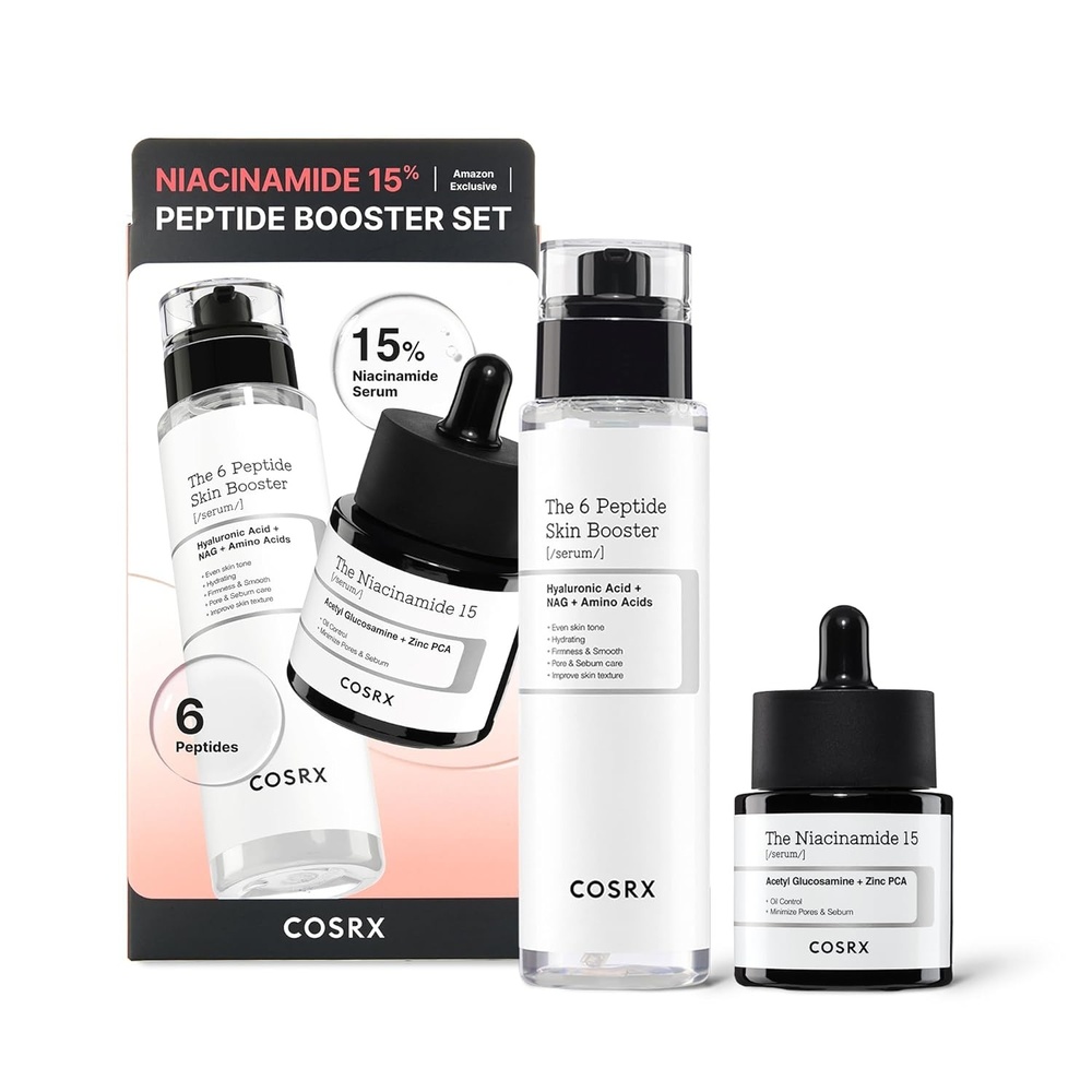image:imageCOSRX Niacinamide 15 Peptide Booster Serum Set Pore Care amp Hydration Amazon Exclusive Korean Skin Care Set Gift Sets for Pore Care Hydration Glow Elasticity amp SmootherLooking SkinNiacinamide 15 Peptide Set
