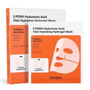 COSRX Advanced Snail Mucin Glass Glow Hydrogel Face Masks Skincare 3 EA | Collagen Face Mask, Travel Essentials & Self Care Gifts for Women, Overnight Face Mask, Korean Skin Care(5 PDRN)