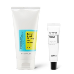 COSRX Chemical Exfoliation for Sensitive Skin- Low pH Gel Cleanser & AHA BHA PHA LHA 35% Peeling Gel, Koren Skin Care