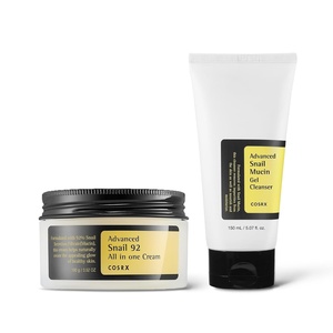 COSRX Glass Skin Ritual- Snail 92 Cream & Snail Gel Cleanser, Daily Face Gel Moisturizer and Cleanser for dry & Senstive Skin