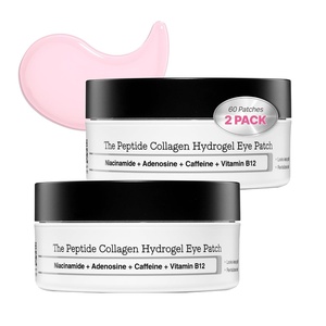 COSRX Pink Peptides Collagen Hydrogel Eye Patch 2 Pack for Puffy Eyes | Cooling & Firming Under Eye Patches with 4-Peptide & Caffeine, Depuffing Gel Eye Mask, Korean Skin Care(Peptide Eye Patch (2 Pack of 60 Count))